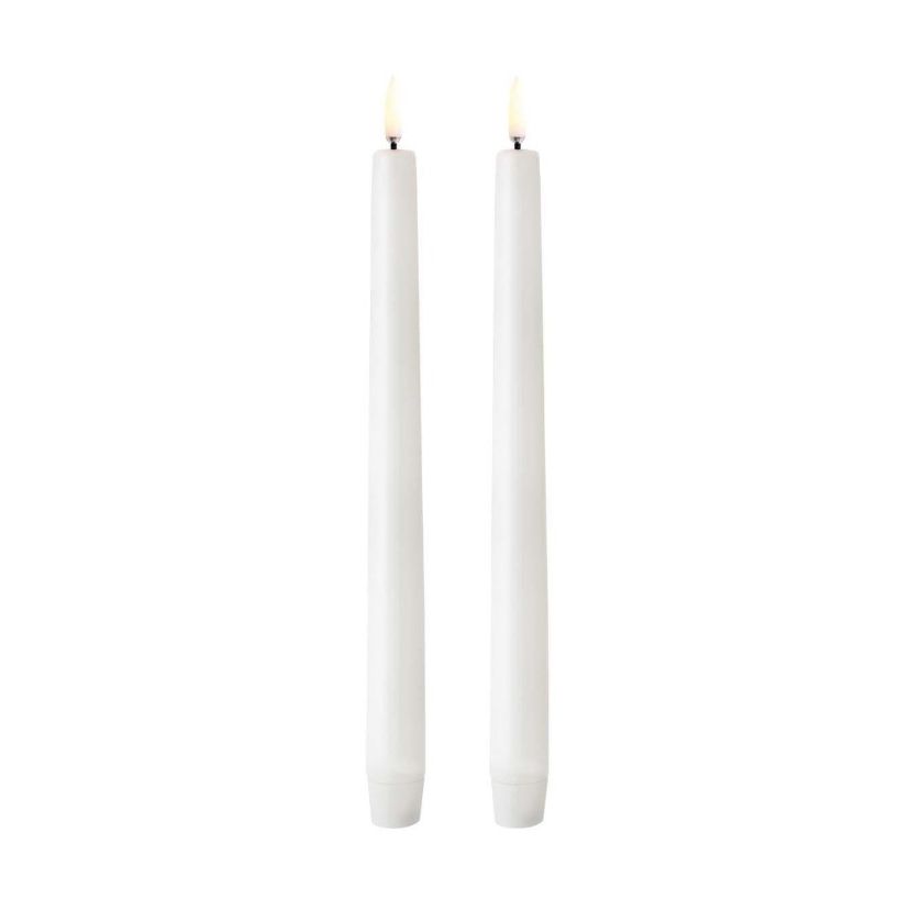 Uyuni LED Taper Candle - Nordic White