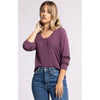 Lauren Top - Eggplant Tonal Stripe