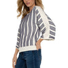 Liverpool Boat Neck 3/4 Dolman Sleeve Sweater - Cream/Navy