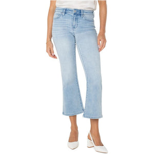 Liverpool Hannah Cropped Flare with Slit Hem - Clarkdale