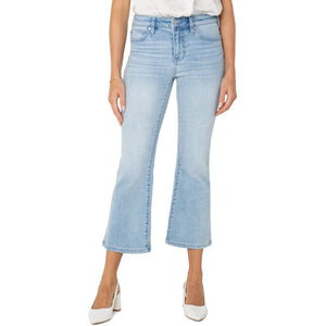 Liverpool Hannah Cropped Flare with Slit Hem - Clarkdale