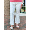 Liverpool Hannah Crop Flare Jeans - White (4 way stretch twill fabric)