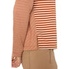Liverpool Long Sleeve Crew Neck Knit Top With Seaming - Ginger Spice/Cream Stripe
