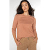 Liverpool Long Sleeve Crew Neck Knit Top With Seaming - Ginger Spice/Cream Stripe