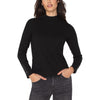 Liverpool Los Angeles Long Sleeve Mock Neck Knit Top w/ button Detail - Black