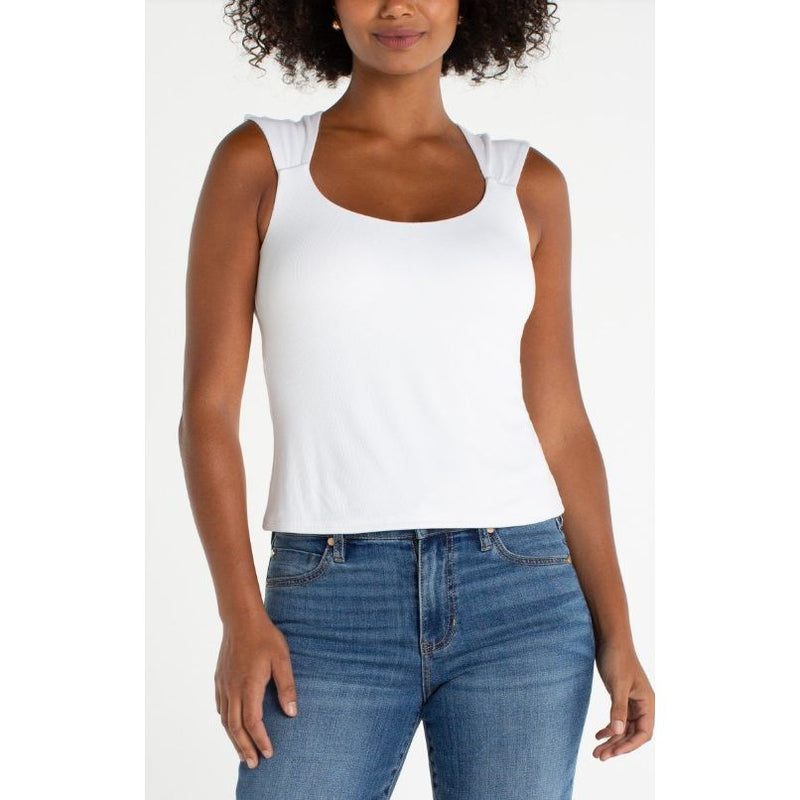 Liverpool Los Angeles Sleeveless Built In Bra Knit Top - Cream
