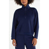 Liverpool Los Angeles Half Zip Popover Long Sleeve Top - Deep Midnight