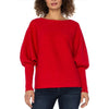 Liverpool Los Angeles Long Sleeve Boat Neck Dolman Sweater - Tango Red