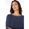 Liverpool Long Sleeve Boat Neck Knit Top - Washed Navy