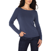 Liverpool Long Sleeve Boat Neck Knit Top - Washed Navy