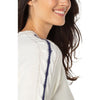 Liverpool Long Sleeve Crew Neck Raglan Sweater - Whisper White/Navy