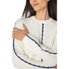 Liverpool Long Sleeve Crew Neck Raglan Sweater - Whisper White/Navy