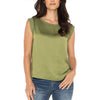 Liverpool Sleeveless Woven to Knit Top - Artichoke