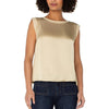 Liverpool Sleeveless Woven to Knit Top - Pale Gold