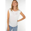Liverpool Sleeveless Woven to Knit Top - Whipped Cream