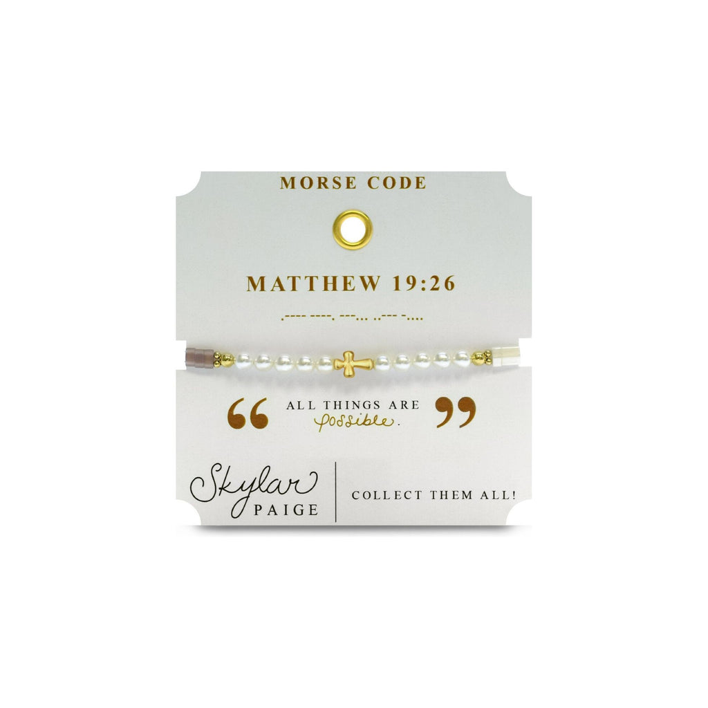 MATTHEW 19:26 - Morse Code Tila Beaded Bracelet