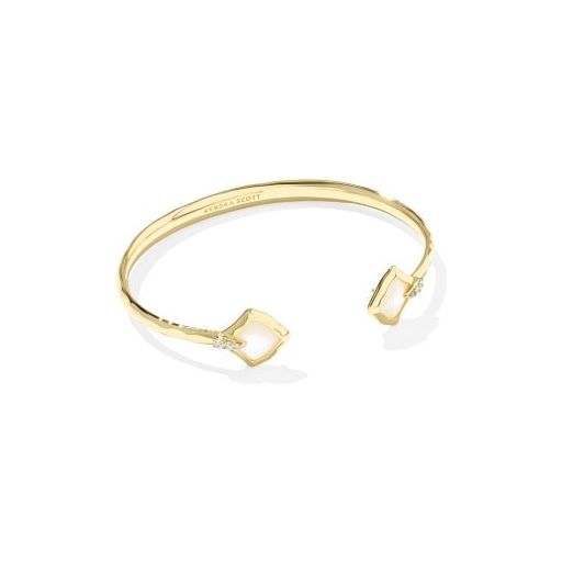 KENDRA SCOTT JOELLE CUFF BRACELET GOLD IVORY MOTHER OF PEARL S/M
