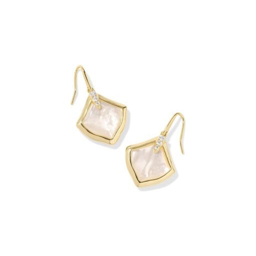 KENDRA SCOTT JOELLE DROP EARRINGS GOLD IVORY MOTHER OF PEARL