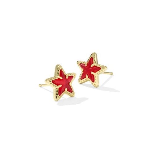 KENDRA SCOTT CASSIDY STUD EARRINGS GOLD RED ILLUSION