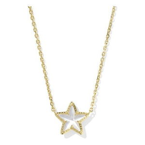 KENDRA SCOTT CASSIDY SHORT PENDANT NECKLACE GOLD IVORY MOTHER OF PEARL