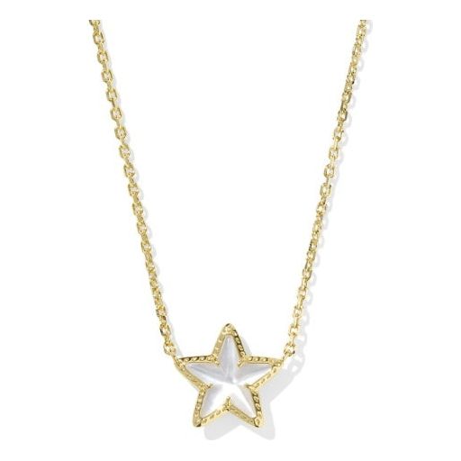 KENDRA SCOTT CASSIDY SHORT PENDANT NECKLACE GOLD IVORY MOTHER OF PEARL