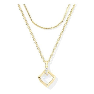 KENDRA SCOTT JOELLE MULTI STRAND NECKLACE GOLD IVORY MOTHER OF PEARL
