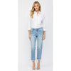 Mica Mid Rise Straight Crop Jeans - Light Wash