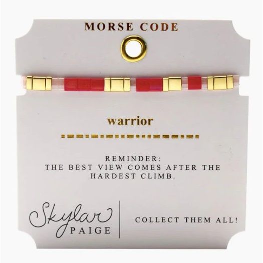 WARRIOR - Morse Code Beaded Bracelet