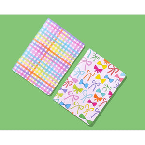 Colorful Bows and Colorful Gingham Bows Notebook Set - 2 Pc Set