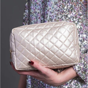 SCOUT 2-Way Toiletry Bag - Champagne Quilted