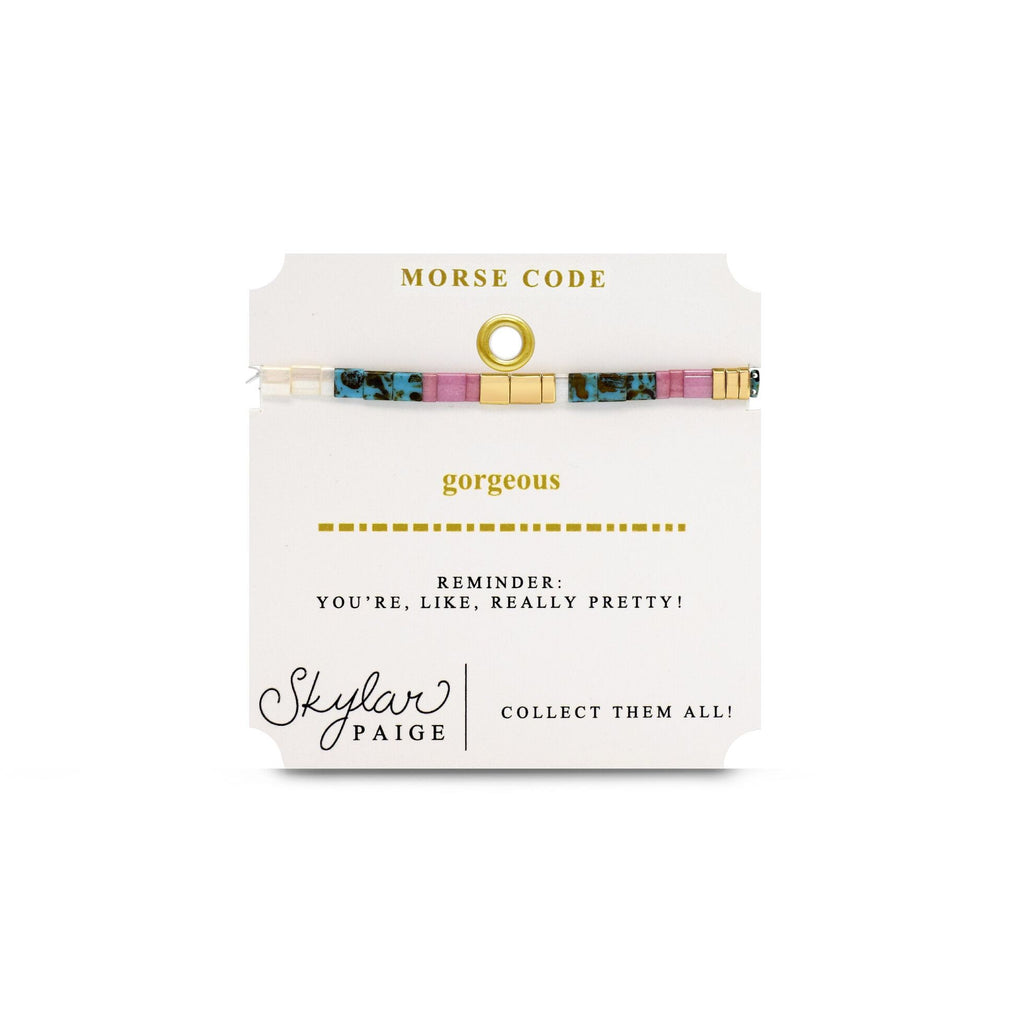 GORGEOUS - Morse Code Tila Beaded Bracelet