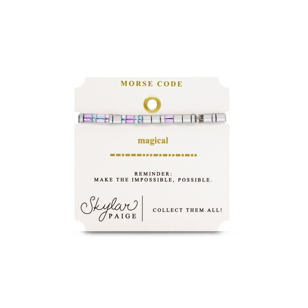 MAGICAL - Morse Code Tila Beaded Bracelet