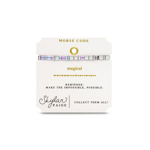 MAGICAL - Morse Code Tila Beaded Bracelet
