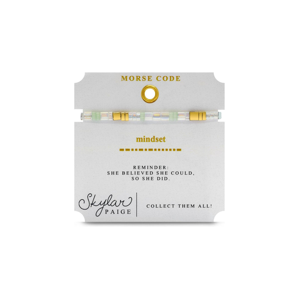 MINDSET - Morse Code Tila Beaded Bracelet