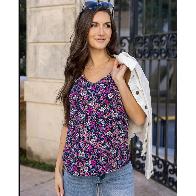 Grace and Lace V-Neck Cami - Spring Floral