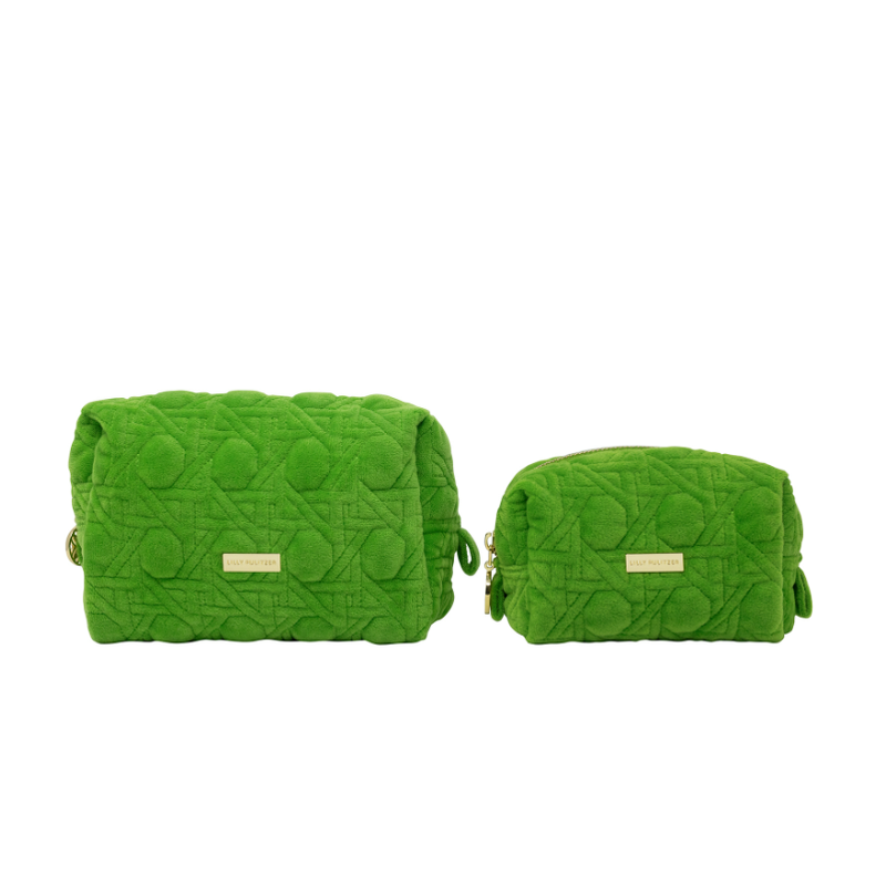 Lilly Pulitzer Quilted Travel Pouch Set - Peninsula Green