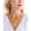 Susan Shaw Gold Cross Front Toggle Necklace