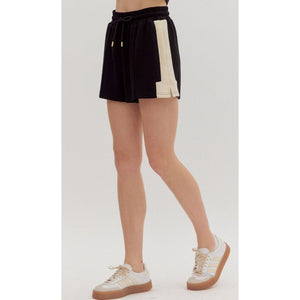 Ashley Elastic Waist Shorts - Black
