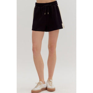 Ashley Elastic Waist Shorts - Black
