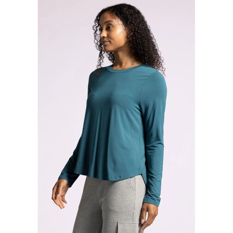 Stassia Long Sleeve Top - Atlantic Deep Blue