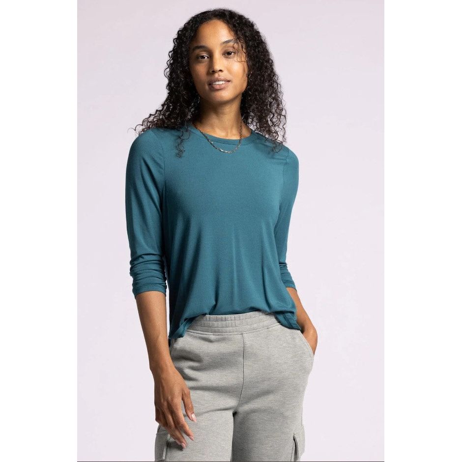 Stassia Long Sleeve Top - Atlantic Deep Blue