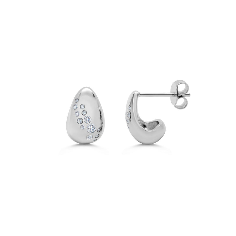 Stia Jewelry Scattered CZ Dewdrop Stud (Silver)
