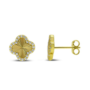 Stia Jewelry - Radiant Clover Stud Earrings - Gold