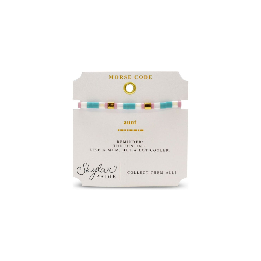 AUNT - Morse Code Tila Beaded Bracelet