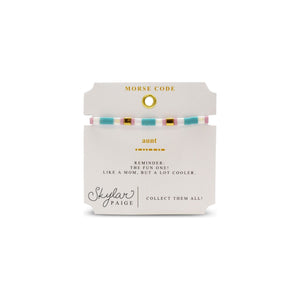 AUNT - Morse Code Tila Beaded Bracelet