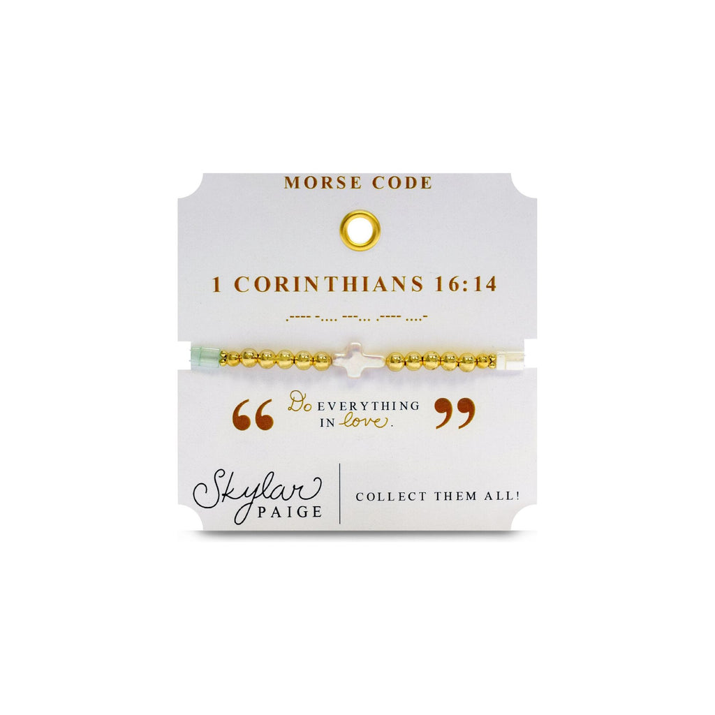 1 CORINTHIANS 16:14 - Morse Code Tila Beaded Bracelet