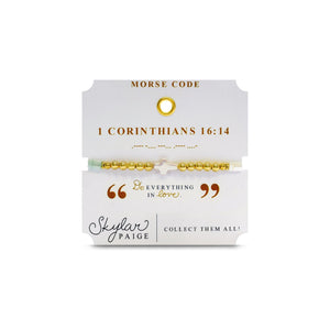 1 CORINTHIANS 16:14 - Morse Code Tila Beaded Bracelet