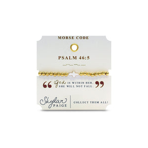 PSALM 46:5 - Morse Code Tila Beaded Bracelet