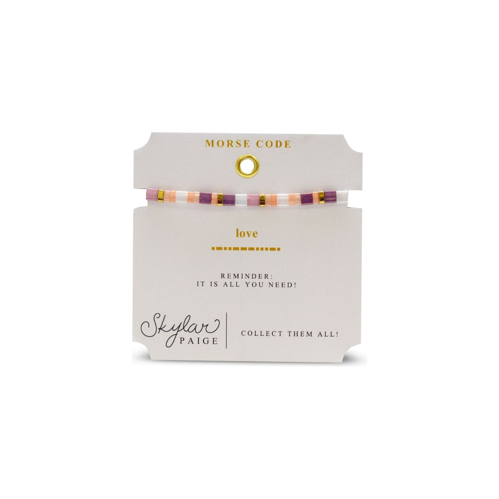 LOVE - Morse Code Tila Beaded Bracelet