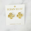 Susan Shaw Dogwood Flower Stud Earrings